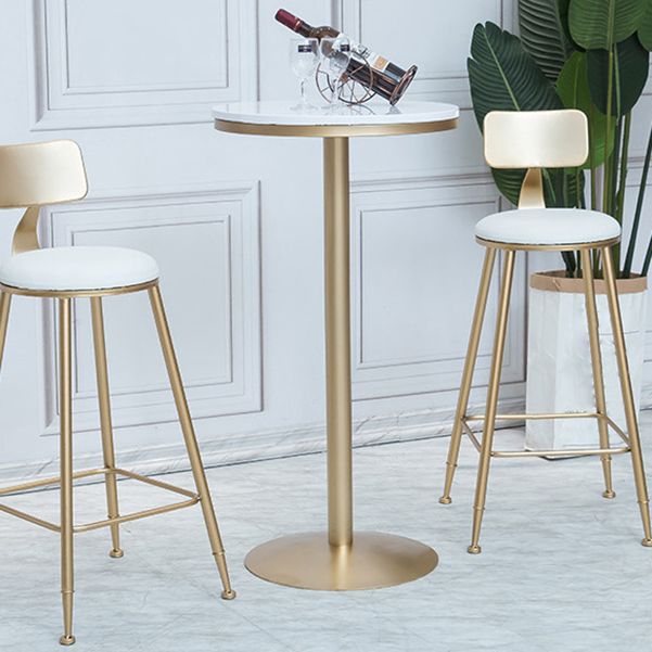 Stone Bar Dining Table Glam Round /Square Bar Table with Pedestal for Dining Room Clearhalo 'Bar Furniture' 'Bar Tables' 'bar_tables' 'furn' 'furn_bar_tables' 'Furniture' 'furniture_bar_tables' 'Kitchen & Dining Furniture' 1200x1200_fdc80811-0959-43b4-940c-6a85f376c04d