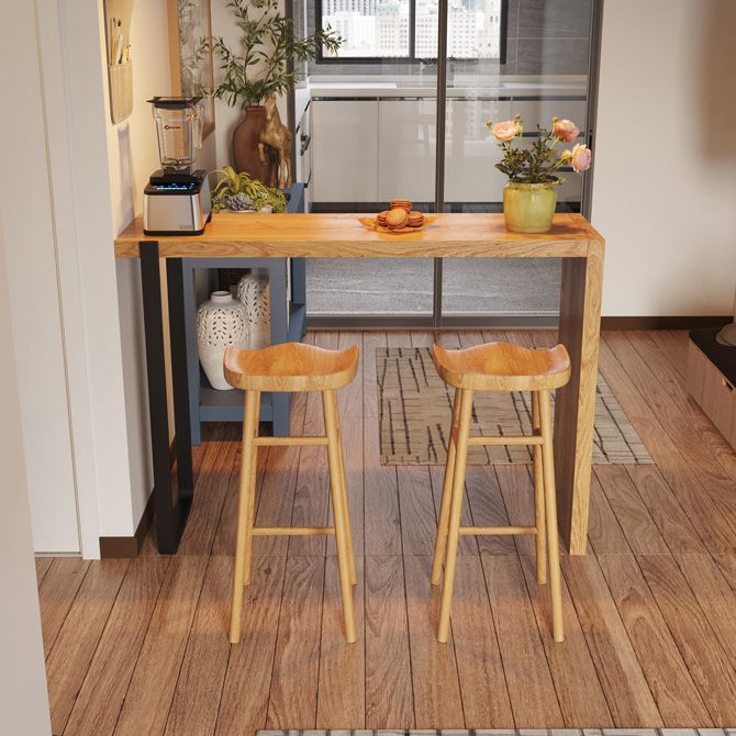 Tabouret de bar de restaurant de tabouret de bar contemporain en bois massif avec pédale