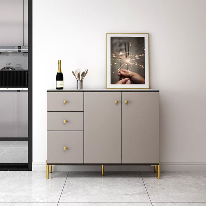 Soggiorno sideboard glam cabinet mobile sideboidale regolabile a scaffalatura con cassetti