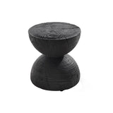 Scandinavian Round Solid Wood Top Side Table 16.5-inch Pedestal End Table