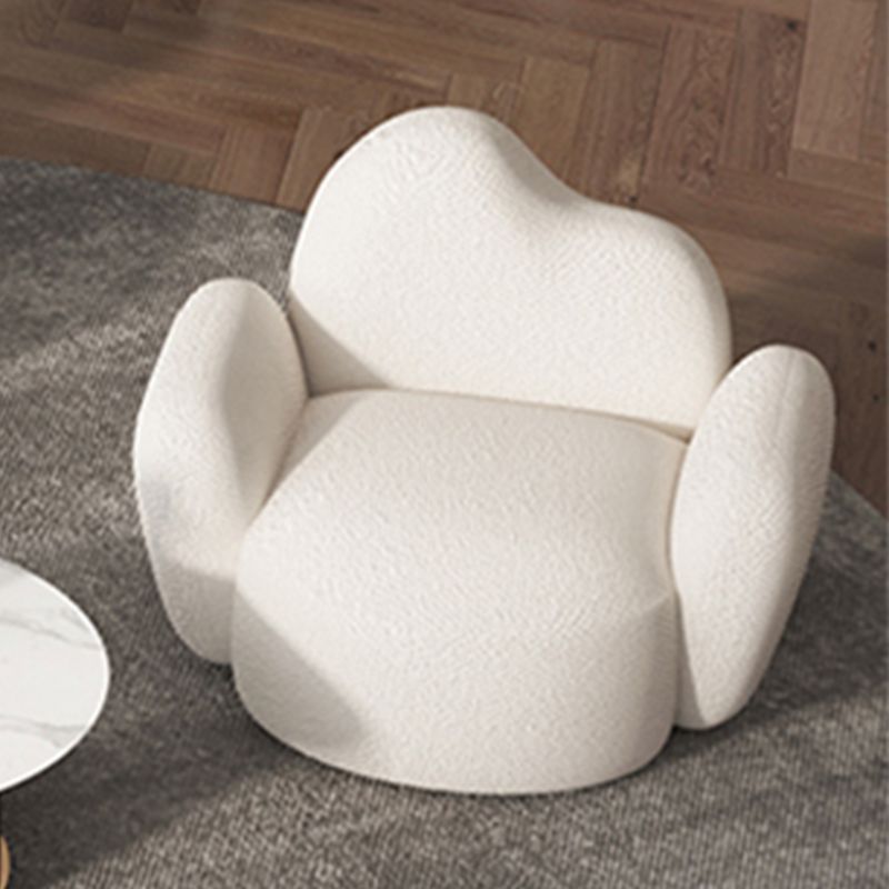 Skandinavischer 29,92 "breites Wollholz -Rahmensofa in Weiß für Wohnzimmer