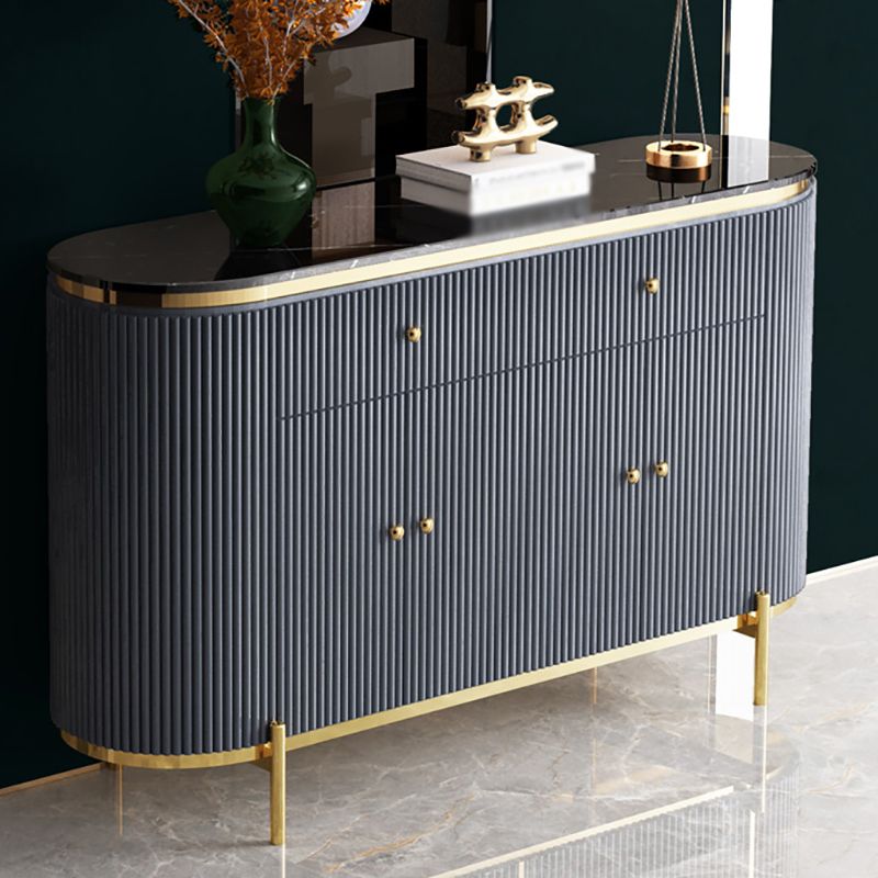 Glam Engineered Wood Sideboard Faux Marble Countertop Credenza with Drawer for Living Room Clearhalo 'buffet_sideboard' 'Buffets & Sideboards' 'furn' 'furn_buffet_sideboard' 'Furniture' 'furniture_buffet_sideboard' 'Kitchen & Dining Furniture' 1200x1200_fdceea14-ff42-4535-8158-81377290f650