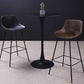 Industrial Metal Legs Faux Leather Indoor Bar Stool with Footrest