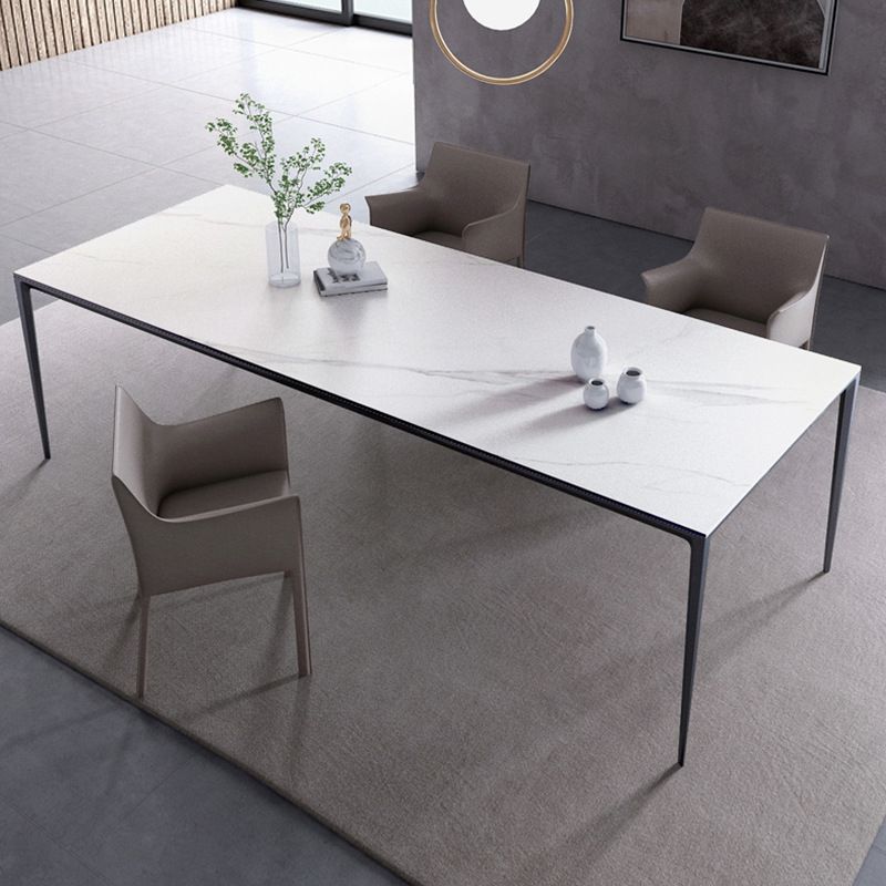 Mid-Century Dining Room Table Rectangle Stone Dinette Table for Home Clearhalo 'Dining Tables & Seating' 'Dining Tables' 'dining_table' 'furn' 'furn_dining_table' 'Furniture' 'Kitchen & Dining Furniture' 1200x1200_fdcf3586-43fe-4a70-8b56-22d355acd3a3
