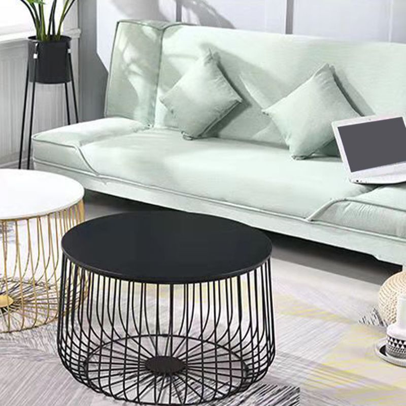 Iron Round Coffee or End Table Mid-Century Modern Frame Coffee Table Clearhalo 'Coffee & Accent Tables' 'Coffee Tables' 'coffee_tables' 'furn' 'furn_coffee_tables' 'Furniture' 'Living Room Furniture' 1200x1200_fdd04f18-94eb-4fcf-ad29-8d9a7c741a34