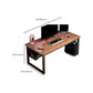 Holz Office Desk Antique Finish Moderner Computerschreibtisch mit Metallbeinen