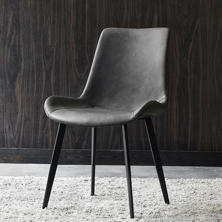 Chaise contemporaine chaise sans arme pour cuisine avec des jambes en métal