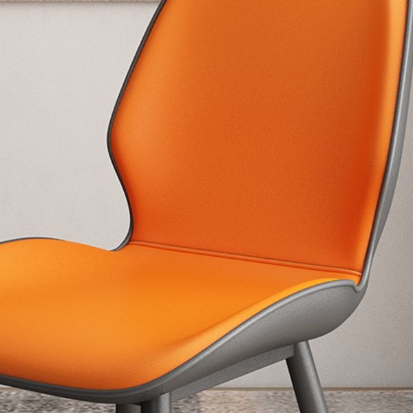 Contemporary Metal Dining Room Chairs Leather Dining Armless chairs for Home Use Clearhalo ' kitchen&dining_furn' 'Dining Chairs' 'Dining Tables & Seating' 'dining_chair' 'furn' 'furn_dining_chair' 'Furniture' 'furniture_dining_chair' 'Kitchen & Dining Furniture' 'kitchen' 1200x1200_fdd30372-ae88-43c3-9576-cb80f36f5822