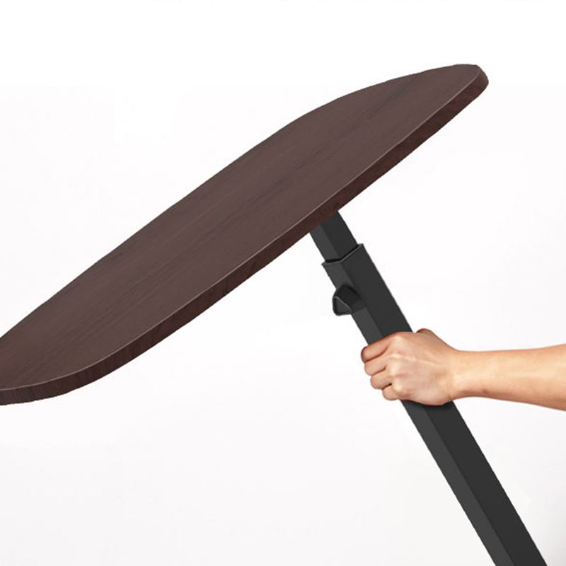 Mesa del lado del pedestal de madera moderno mesa de esquina ovalada minimalista