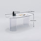 Sintered Stone Top Dining Table Modern White Table with Acrylic Double Pedestal Clearhalo 'Dining Tables & Seating' 'Dining Tables' 'dining_table' 'furn' 'furn_dining_table' 'Furniture' 'furniture_dining_table' 'Kitchen & Dining Furniture' 'kitchen' 'kitchen_dining_table' 1200x1200_fdd6476a-f71e-496c-b7ca-e1c123657e3a