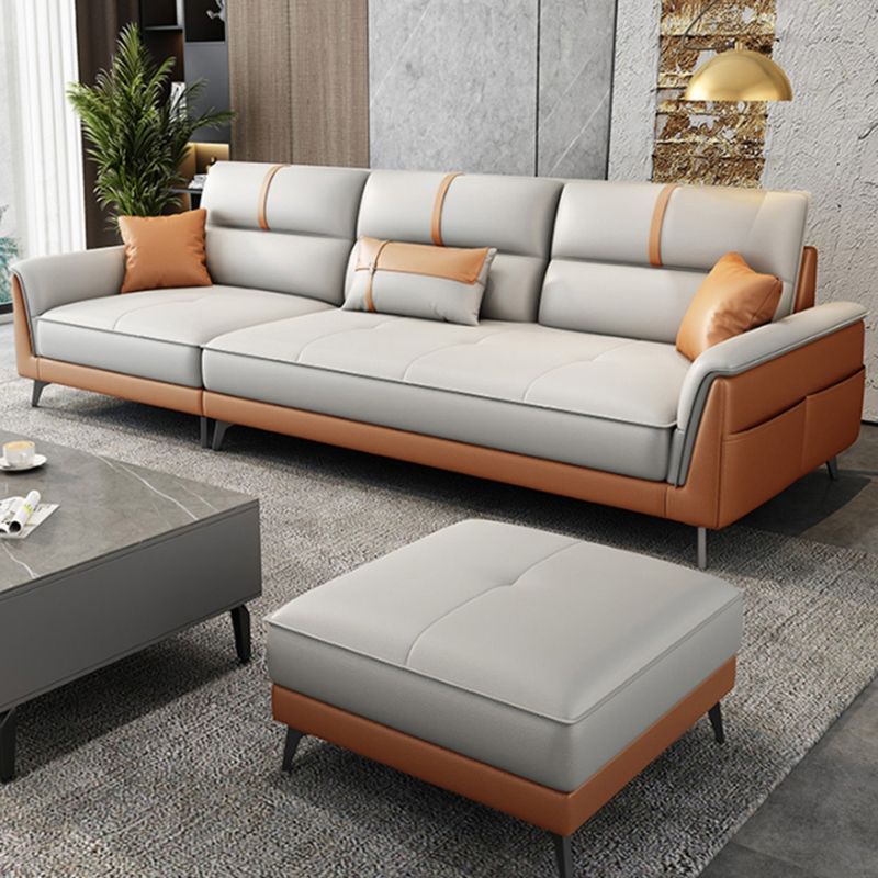 35.43 "brede hedendaagse bank faux leer met kussentoparmkussens sofa