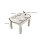 Table à manger extensible de bureau en verre moderne, base en chêne pour salle à manger