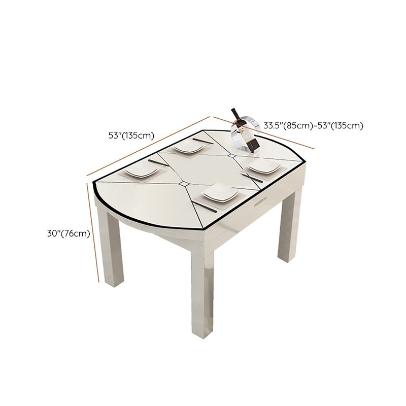 Table à manger extensible de bureau en verre moderne, base en chêne pour salle à manger
