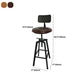 Industrial Metal Barstool Faux Leather Upholstered Counter Stool in Matte Finish
