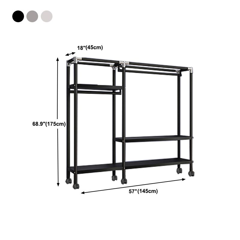 Eigentijdse stijl garderobe armoire metalen frame armoire met kledingstaaf voor thuis