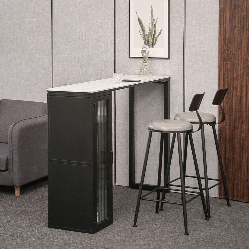Stone Bar Dining Table Modern Rectangle Bar Table with Double Pedestal for Living Room Clearhalo 'Bar Furniture' 'Bar Tables' 'bar_tables' 'furn' 'furn_bar_tables' 'Furniture' 'furniture_bar_tables' 'Kitchen & Dining Furniture' 1200x1200_fdd90199-0f03-49cf-a064-e3e4687d3cf9