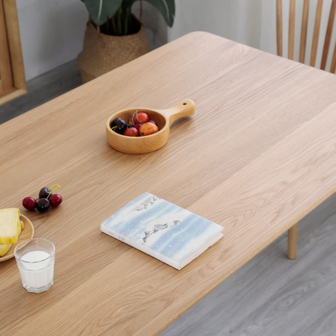 Rectangle Oak Wood Dining Table in Nature Modern Kitchen Table with 4 Legs Clearhalo ' dining_table' 'Dining Tables & Seating' 'Dining Tables' 'furn' 'furn_dining_table' 'Furniture' 'furniture_dining_table' 'Kitchen & Dining Furniture' 'kitchen&dining_furn' 'kitchen' 'kitchen_dining_table' 1200x1200_fddacb9f-f19c-4237-a9be-3a1d110ec440
