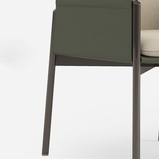 Upholstered Matte Finish Dining Chair Designer Style Conference Room Solid Back Arm Chair