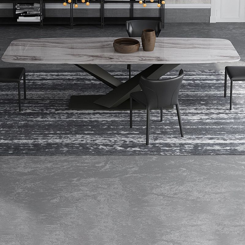 Traditional Luxury Table Metal Base Rectangle Dining Table for Home Clearhalo 'Dining Tables & Seating' 'Dining Tables' 'dining_table' 'furn' 'furn_dining_table' 'Furniture' 'Kitchen & Dining Furniture' 1200x1200_fddc0f65-b087-46cd-b211-0fa34498935c