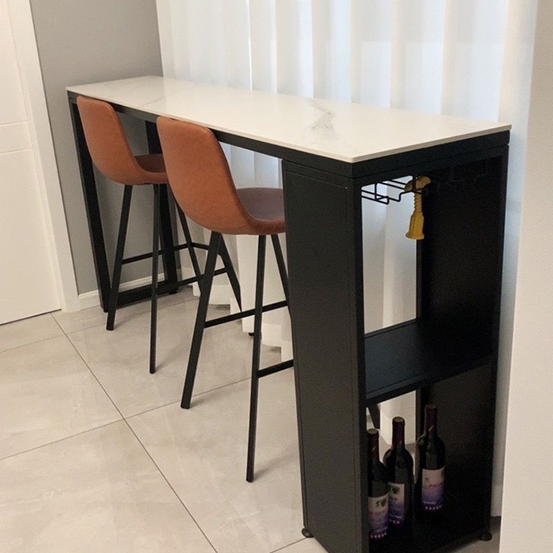 Indoor 1/2/3 Pieces Pub Dining Set Industrial Table and Stool Set with Storage Clearhalo 'Bar Furniture' 'furn' 'furn_home_bar_bar_sets' 'Furniture' 'Home Bars & Bar Sets' 'home_bar_bar_sets' 'Kitchen & Dining Furniture' 1200x1200_fddc644d-4083-4226-91fb-4cb0cccbed30