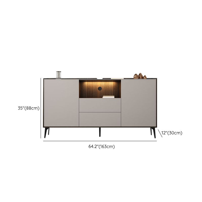 Stone Media Console TV Stand Modern TV Stand Console with 2 Drawers Clearhalo 'furn' 'furn_tv_stands_entertainment_centers' 'Furniture' 'Living Room Furniture' 'TV Stands & Entertainment Centers' 'TV Stands & Media Storage Furniture' 'tv_stands_entertainment_centers' 1200x1200_fddd115c-3e74-424f-81a3-eceb6a93093a