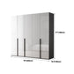 Modern Mirrored Finish Wardrobe Cabinet Engineered Wood and Solid Wood Wardrobe