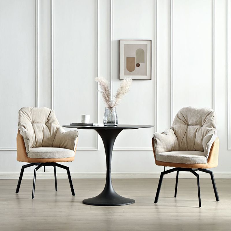 Estilo moderno sin silla de conferencia de brazo silla de escritorio marrón para la oficina