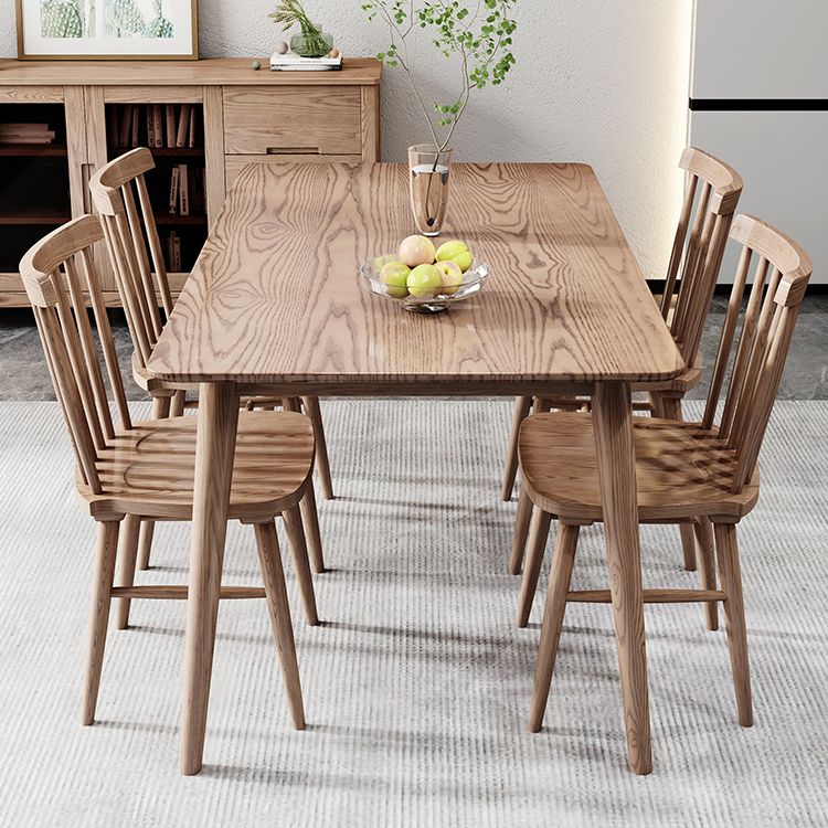 Rectangle Wood in Brown Dining Table Modern Ash Table with 4 Legs for Restaurant Clearhalo ' dining_table' 'Dining Tables & Seating' 'Dining Tables' 'furn' 'furn_dining_table' 'Furniture' 'furniture_dining_table' 'Kitchen & Dining Furniture' 'kitchen&dining_furn' 'kitchen' 'kitchen_dining_table' 1200x1200_fdde0c19-6fd5-4570-bcbf-15cdb6924ebc
