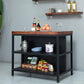 Industrial Stationary Kitchen Island table Metal Rectangular Kitchen Island Cart Clearhalo 'furn' 'furn_kitchen_islands_carts' 'Furniture' 'Kitchen & Dining Furniture' 'Kitchen Islands & Carts' 'kitchen_islands_carts' 1200x1200_fdde5aa0-db39-4849-96f1-d96031bccfe2