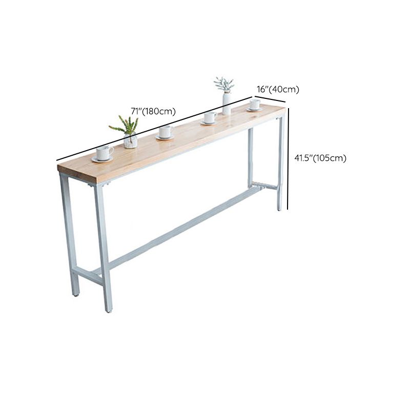 Rectangular Bar-height Table Solid Wood Top Pub Table with Metal Base Clearhalo 'Bar Furniture' 'Bar Tables' 'bar_tables' 'furn' 'furn_bar_tables' 'Furniture' 'Kitchen & Dining Furniture' 1200x1200_fddfb0c2-0def-477e-ac26-88154bec12ca