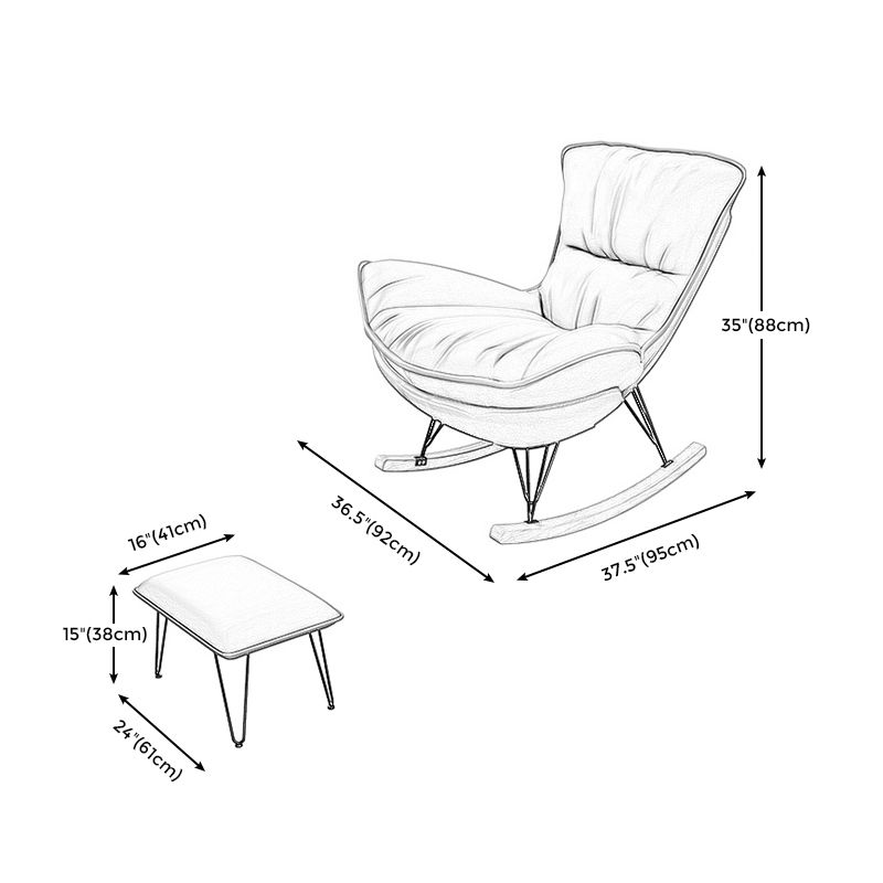 Lounge Chair 36.22" L x 37.40" W x 34.64" H Armless Accent Chair with Ottoman Clearhalo 'Accent Chairs' 'accent_chairs' 'Chairs & Seating' 'furn' 'furn_accent_chairs' 'Furniture' 'Living Room Furniture' 1200x1200_fddfe702-2d1d-400a-8273-a9f797e2482a