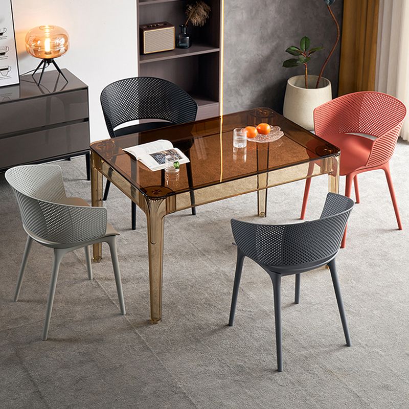 Silla de comedor de espalda abierta silla de comedor de plástico moderno