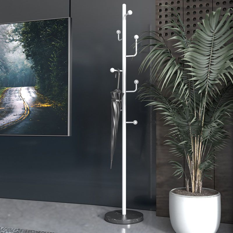 Metal Entry Hall Tree Marble Base Coat Hanger met 7 haken, 70,86 "H