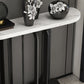 Glam Marble Console Accent Table Half Moon Console Sofa Table for Hall Clearhalo 'Console Tables' 'console_tables' 'Entry & Mudroom Furniture' 'furn' 'furn_console_tables' 'Furniture' 1200x1200_fde4064d-7916-4e93-bf3d-fb965bcc3e24