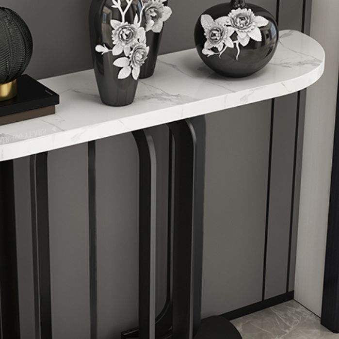 Glam Marble Console Accent Table Half Moon Console Sofa Table for Hall Clearhalo 'Console Tables' 'console_tables' 'Entry & Mudroom Furniture' 'furn' 'furn_console_tables' 'Furniture' 1200x1200_fde4064d-7916-4e93-bf3d-fb965bcc3e24