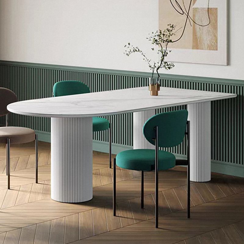 Metal Contemporary Free Form Dining Table Marble Top Table for Dining Room and Kitchen Clearhalo ' dining_table' 'Dining Tables & Seating' 'Dining Tables' 'furn' 'furn_dining_table' 'Furniture' 'furniture_dining_table' 'Kitchen & Dining Furniture' 'kitchen&dining_furn' 'kitchen' 'kitchen_dining_table' 1200x1200_fde42851-804d-4dc4-b8d9-a037e7148ac3