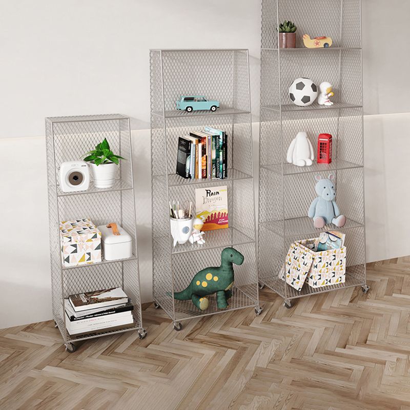 Urban Closed Back Bookshelf Metal Vertical Bookcase for Living Room