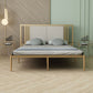 Metal and Upholstered Standard Bed Glam 45" Tall Open-Frame Bed