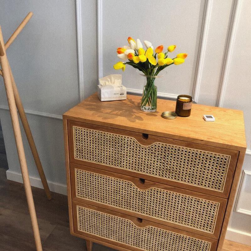 Gabinetto di sideboard del soggiorno rattan mobile moderno server buffet con cassetto