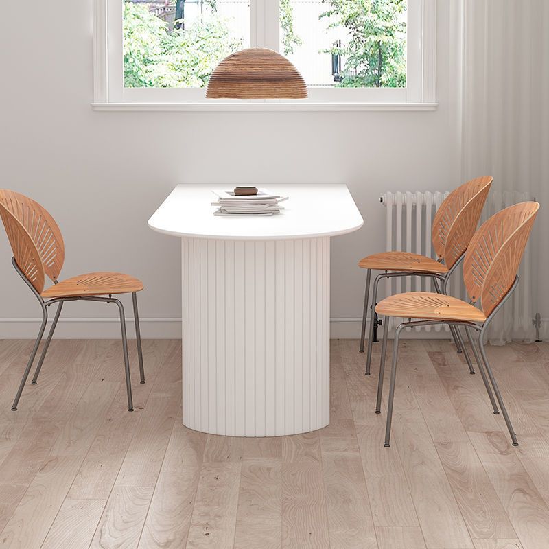 Contemporary White Stone Top Dinette Table White Base Dining Table for Living Room Clearhalo 'Dining Tables & Seating' 'Dining Tables' 'dining_table' 'furn' 'furn_dining_table' 'Furniture' 'furniture_dining_table' 'Kitchen & Dining Furniture' 1200x1200_fde7352e-d66d-4917-919f-9838e604dd8c