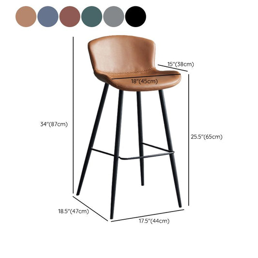 Contemporary Armless Bar Stool Faux Leather Bar Stool for Living Room Clearhalo 'Bar Furniture' 'Bar Stools' 'bar_stools' 'furn' 'furn_bar_stools' 'Furniture' 'Kitchen & Dining Furniture' 1200x1200_fde7c1f6-25e8-4829-837a-120e9dc866f1
