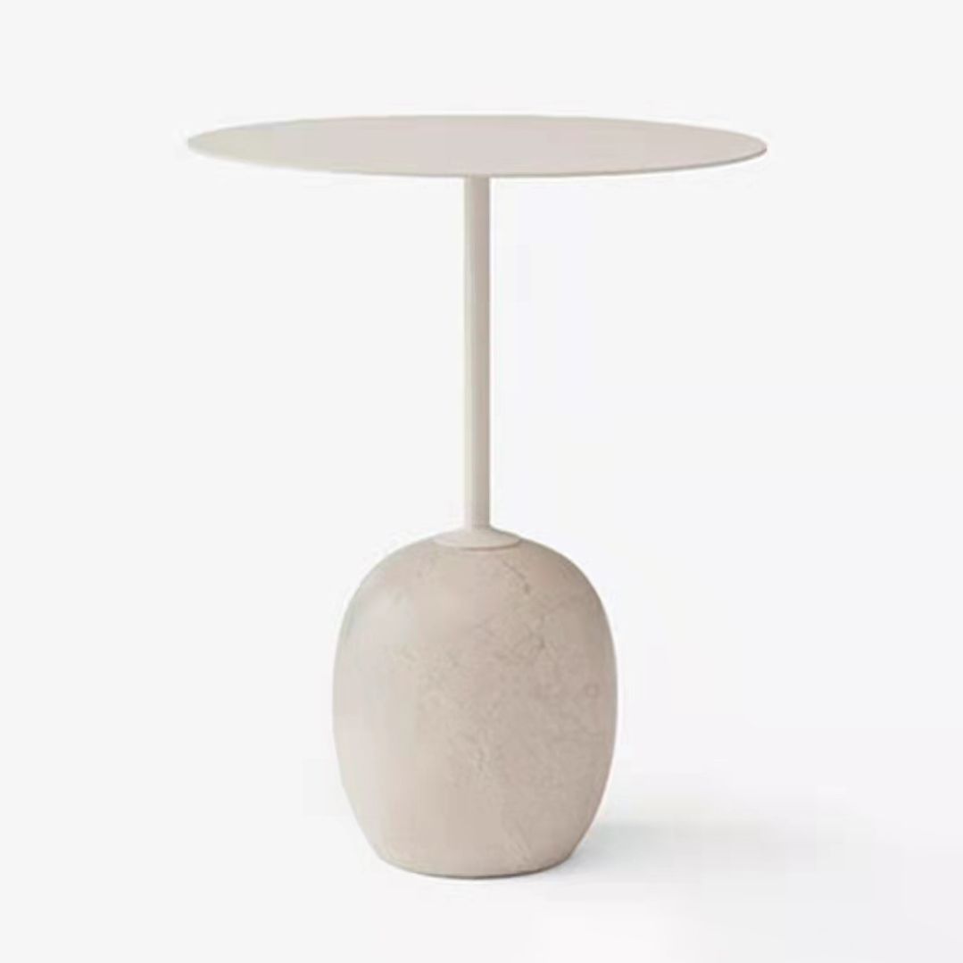 Round Metal Table Marble Pedestal Base Medieval Modern Style Side Table Clearhalo 'Coffee & Accent Tables' 'End & Side Tables' 'end_side_tables' 'furn' 'furn_end_side_tables' 'Furniture' 'Living Room Furniture' 1200x1200_fde85ccb-6463-4acc-a24b-fbab40c6209f