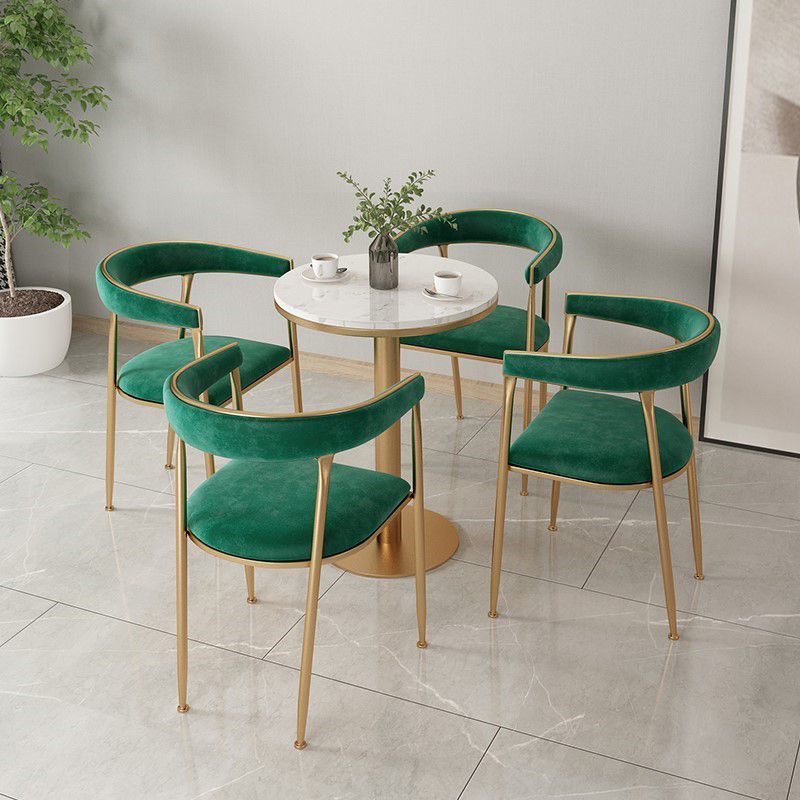 Glam Style Upholstered Dining Chair Open Back Dining Arm Chair Clearhalo 'Dining Chairs' 'Dining Tables & Seating' 'dining_chair' 'furn' 'furn_dining_chair' 'Furniture' 'furniture_dining_chair' 'Kitchen & Dining Furniture' 1200x1200_fde9280f-3a33-4f9c-8772-6ec477d95b97