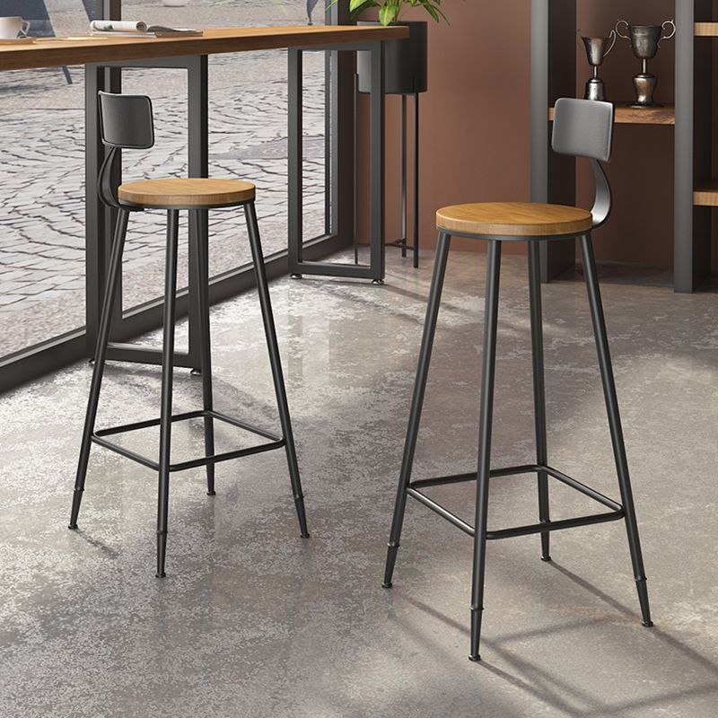 Contemporary Metal Solid Wood Barstool Indoor Bar Stool with Footrest Clearhalo 'Bar Furniture' 'Bar Stools' 'bar_stools' 'furn' 'furn_bar_stools' 'furniture_bar_stools' 'Kitchen & Dining Furniture' 'kitchen&dining_furn' 'kitchen' 'kitchen_furn' Furniture' 1200x1200_fde9b4c7-4ae1-45f4-ae01-d2a27bd7a2e2