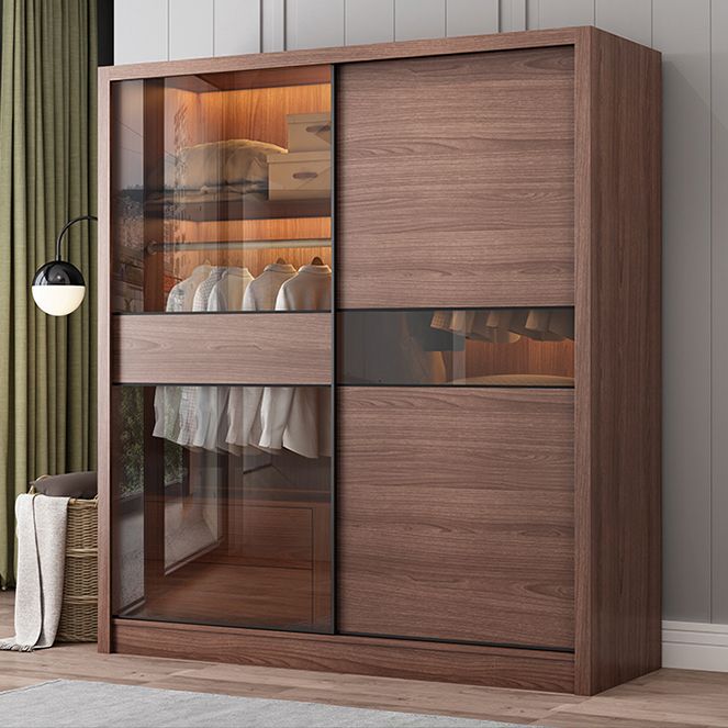 Armadio del guardaroba marrone con armadio a bordo armadio in legno