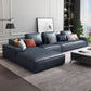 Loose Back Faux Ledersofa mit Chaise Square Arm Sofa - 70,87 "D.