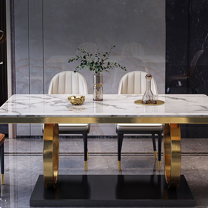 1/3/5/7 piezas Faux Marble Top Rectangle Comedor Juego de muebles