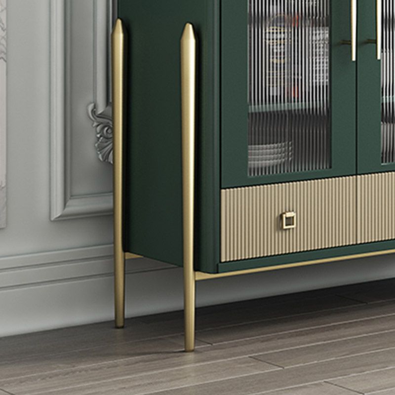 Table de buffet en bois massif planche latérale contemporaine avec armoires et tiroirs