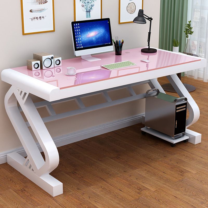 29.53" H Contemporary Rectangular Computer Desk Antique Finish Office Desk Clearhalo 'furn' 'furn_office_desk' 'Furniture' 'Office Desks' 'Office Furniture' 'office_desk' 1200x1200_fdef35a6-bb95-4906-9d18-30cfa1cd0191