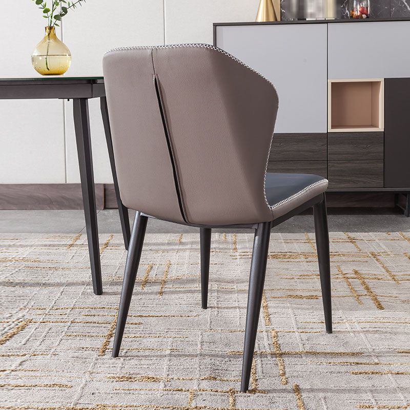 Industrial Style Wingback Armless Dining Chair PU Leather Dining Chairs Clearhalo 'Dining Chairs' 'Dining Tables & Seating' 'dining_chair' 'furn' 'furn_dining_chair' 'Furniture' 'furniture_dining_chair' 'Kitchen & Dining Furniture' 1200x1200_fdefd95d-d0ae-4014-bd2d-3feb3624be77